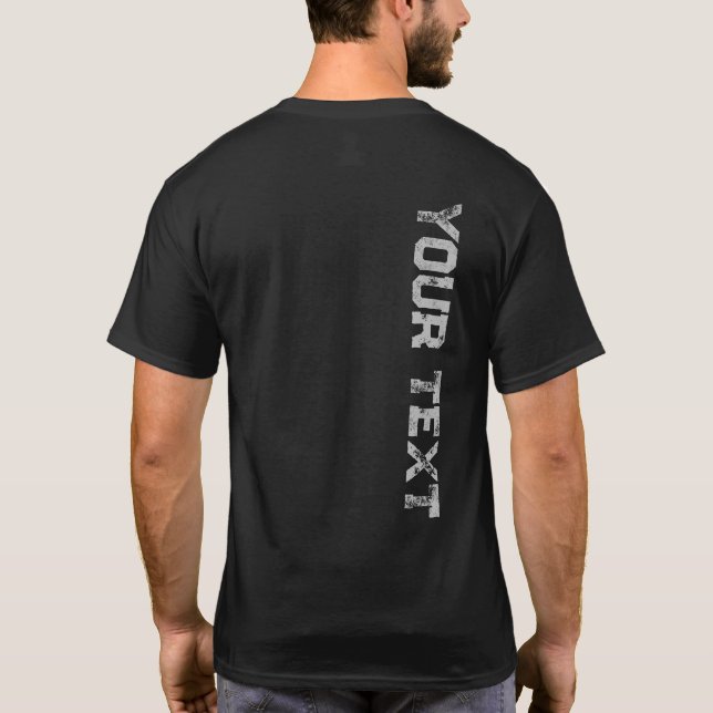 Mens Custom Text Template Back Side Print Modern T-Shirt (Back)