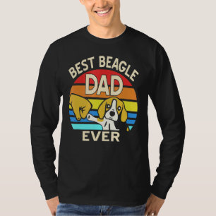 Mens Cute Best Beagle Dad Ever Retro Vintage T-Shirt