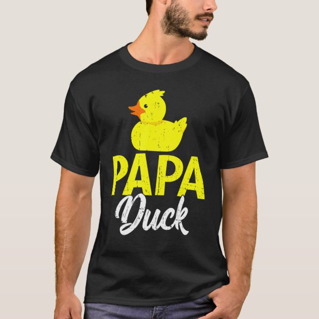 Mens Cute Duckling Duckies   Papa Duck Father's Da T-Shirt (Front)