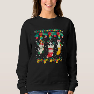Mens Cute Ferret Christmas Socks X Mas Lights Matc Sweatshirt
