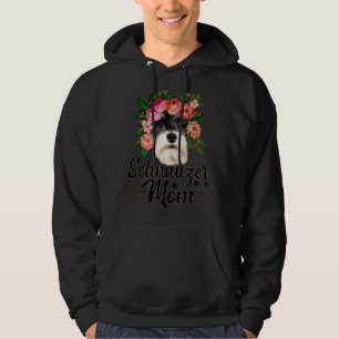 Mens Cute Flowers Schnauzer Graphic Dog Dog Mom Hoodie