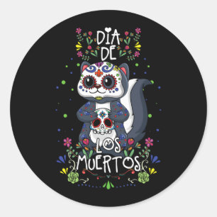 Mens Cute Kawaii Squirrel Skeleton Halloween Classic Round Sticker