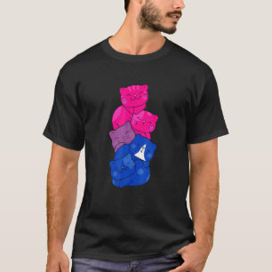 Mens Cute Lgb Bisexual Flag Pride Cat Lgb Cute Cat T-Shirt