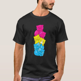 Mens Cute Lgb Pansexual Flag Pride Cat Lgb Cute Ca T-Shirt