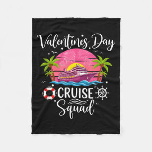 Mens Cute Valentines Day Cruise Squad 20026 Design Fleece Blanket