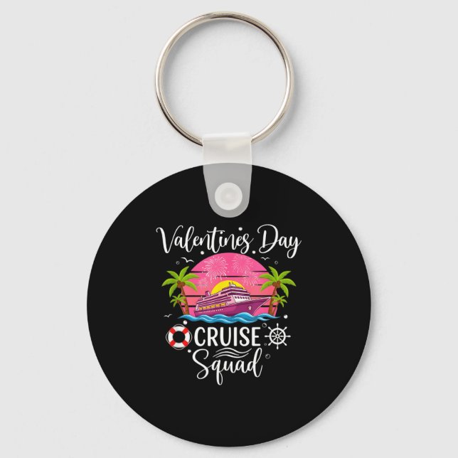Mens Cute Valentines Day Cruise Squad 20026 Design Keychain (Front)