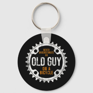 Mens Cycling - Never Underestimate An Old Guy On A Keychain