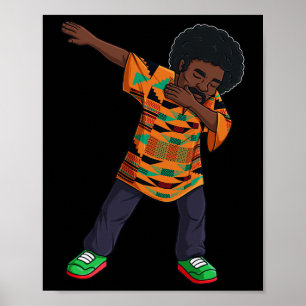 Mens Dabbing African American Man Juneteenth Black Poster