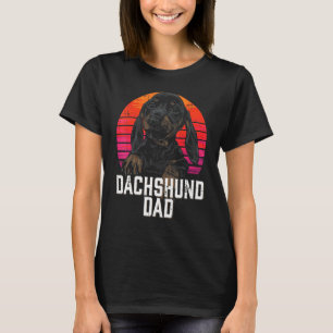 Mens Dachshund Dad Retro Weiner Sausage Dog Papa B T-Shirt