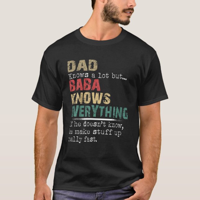 Mens Dad Baba Know Everything Retro Christmas Gran T-Shirt (Front)