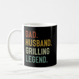 Mens Dad BBQ Funny Grilling Legend Fathers Day Coffee Mug