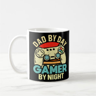 Mens Dad By Day Gamer By Night Dad Jokes Vintage G Coffee Mug