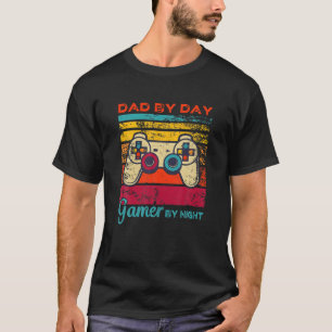 Mens Dad By Day Gamer By Night Dad S For Men Fun T-Shirt