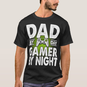 Mens Dad By Day Gamer By Night Video Games Lover G T-Shirt