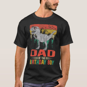 Mens Dad Dinosaur Of The Birthday Boy Matching Fam T-Shirt