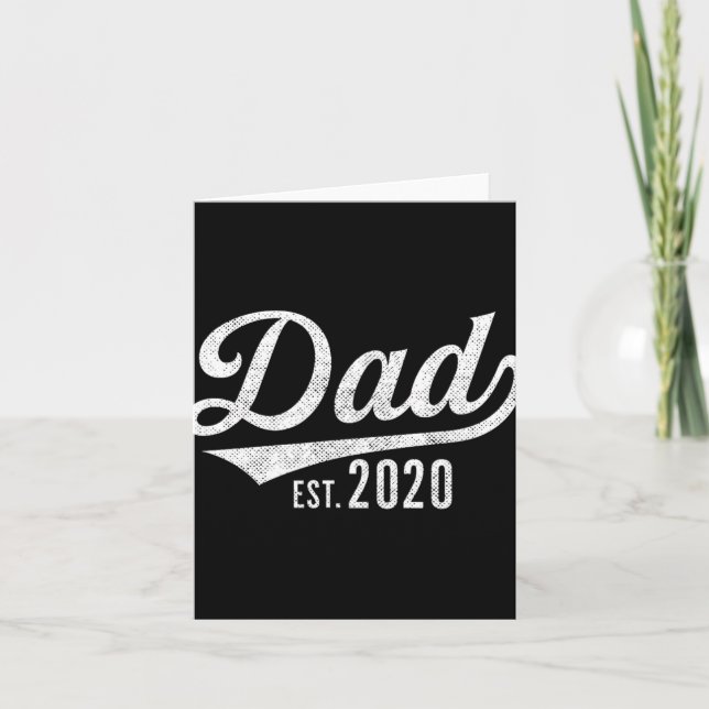 Mens Dad Est. 2020 Shirt - Expecting Baby Fathers  Card (Front)