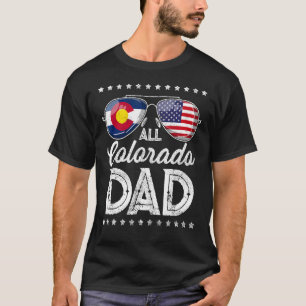 Mens  Dad Father's Day Colorado 4th Of July Usa Fl T-Shirt
