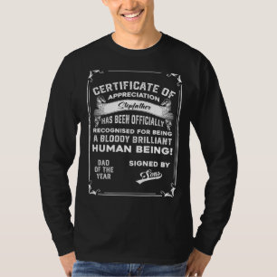 Mens Dad From Son Certificate Stepfather Of The T-Shirt