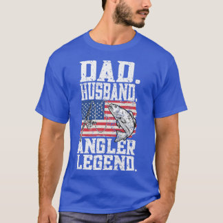 Mens Dad Husband Angler Legend  Fishing Fisherman  T-Shirt