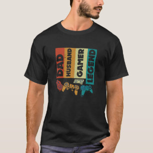 Mens Dad Husband Gamer Legend Dad Video Gamer T-Shirt