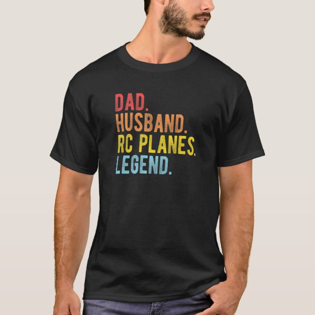 Mens Dad Husband RC Planes Legend Radio Controlled T-Shirt (Front)
