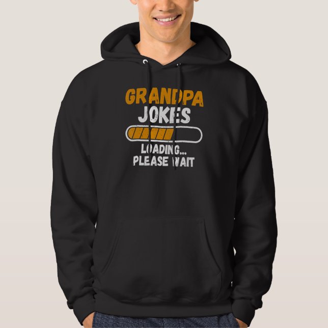 Mens  Dad  Joke Loading Fun Humour Father's Day Hoodie (Front)
