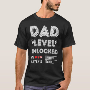 Mens Dad Level Unlocked 2023 Gamer Soon To Be Fath T-Shirt