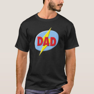 Mens Dad Lightning Bolt - Superhero Father Emblem T-Shirt