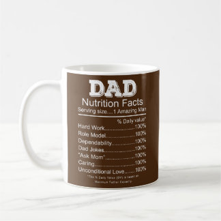 Mens Dad Nutrition Facts Fathers Day Gift For Men Coffee Mug