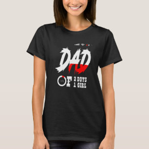 Mens Dad Of 2 Boys 1 Girl Father Or Grandpa Of 3 K T-Shirt