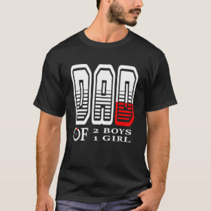Mens DAD of 2 Boys 1 girl father or grandpa of 3 k T-Shirt