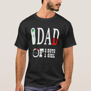 Mens Dad Of 2 Boys 1 Girl Father Or Grandpa Of 3 K T-Shirt