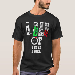 Mens Dad Of 2 Boys 1 Girl Father Or Grandpa Of 3 K T-Shirt