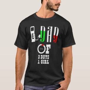 Mens Dad Of 2 Boys 1 Girl Father Or Grandpa Of 3 K T-Shirt
