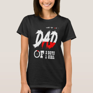 Mens Dad Of 2 Boys 1 Girl Father Or Grandpa Of 3 K T-Shirt