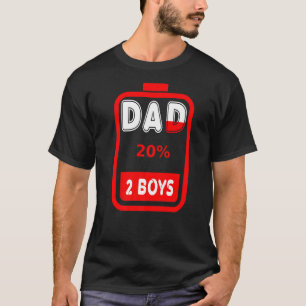 Mens Dad Of 2 Boys Father Or Grandpa Of 2 Kids  4 T-Shirt