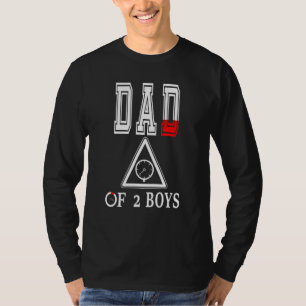 Mens Dad Of 2 Boys Father Or Grandpa Of 2 Kids 5 T-Shirt