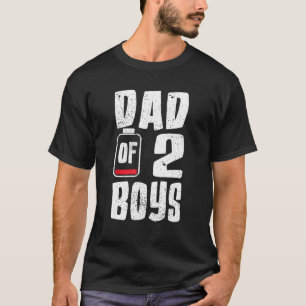 Mens Dad of 2 Boys From Son Fothers Day Birthday M T-Shirt
