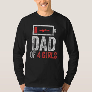 Mens Dad Of 4 Girls From Daughter Father's Day Bi T-Shirt