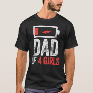 Mens Dad Of 4 Girls From Daughter Father's Day Bi T-Shirt