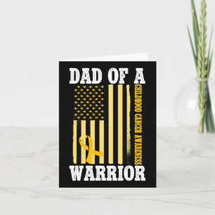Mens Dad Of A Warrior Childhood Cancer Awareness Card
