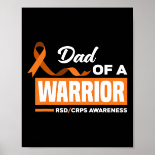 Mens Dad Of A Warrior Rsd Crps Awareness Poster