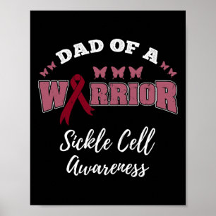 Mens Dad Of A Warrior Sickle Cell Awareness Poster