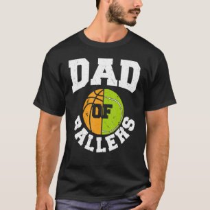 Mens Dad Of Ballers Fathers Day Ball Papa Tennis B T-Shirt