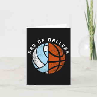 Mens Dad Of Byllers Fun Bysketbyll Volleybyll Dad  Card