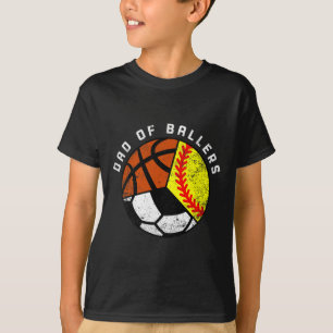 Mens Dad Of Byllers Fun Softbyll Soccer Bysketbyll T-Shirt