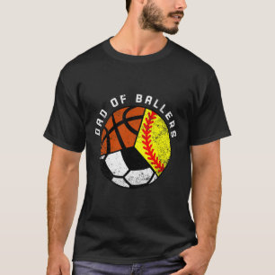 Mens Dad Of Byllers Fun Softbyll Soccer Bysketbyll T-Shirt