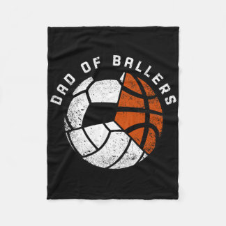Mens Dad Of Byllers Fun Volleybyll Soccer Bysketby Fleece Blanket
