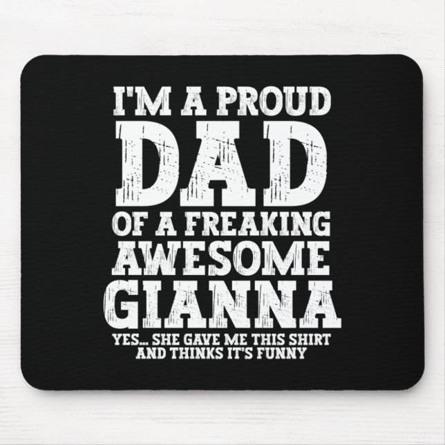 Mens Dad Of Gi Personalized Name Funny Fathers Day Mouse Pad (Front)