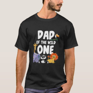 Mens Dad Of The Wild One Zoo Theme Birthday Jungle T-Shirt